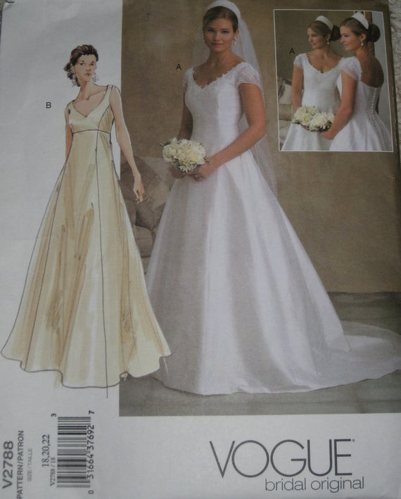 Wedding Gown Sewing Patterns
 Vogue 2788 Wedding Dress Sewing Pattern Full Figure Plus Size
