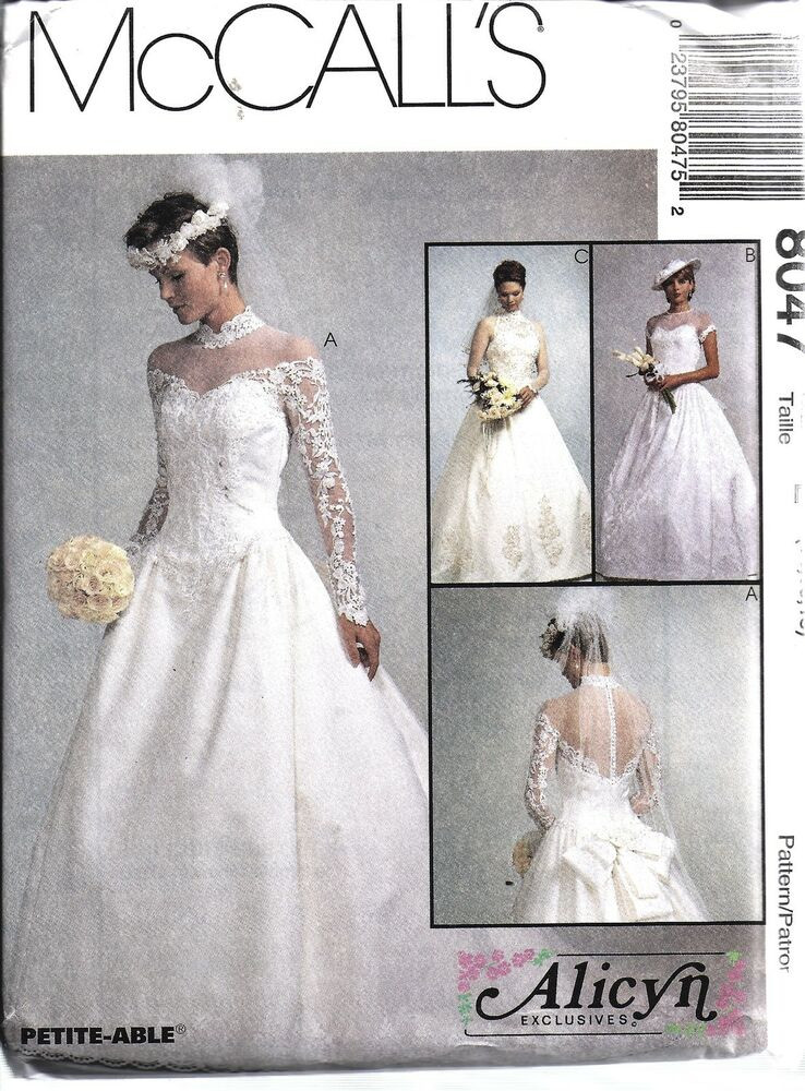 Wedding Gown Sewing Patterns
 8047 UNCUT Vintage McCalls Sewing Pattern Misses Bridal