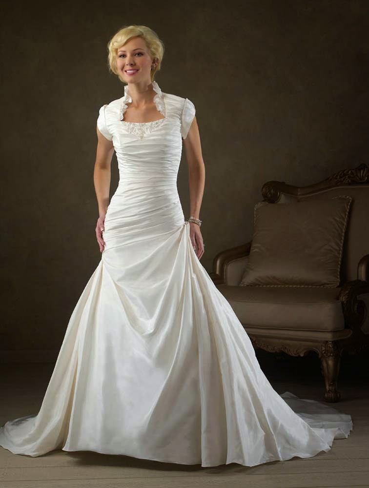 Wedding Gowns Pinterest
 Modest Wedding Dresses Cap Sleeves Long Trains Pinterest