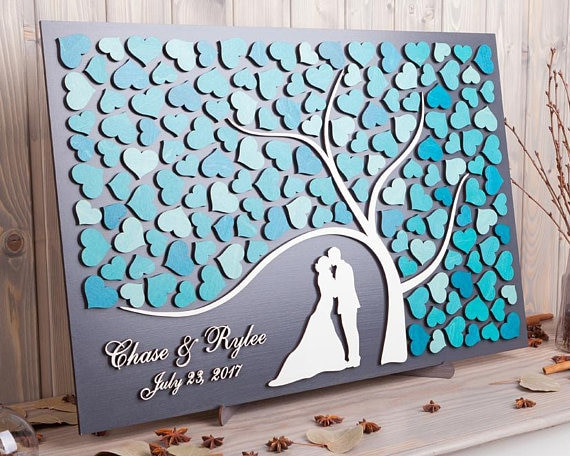 Wedding Guest Book Options
 Personalized 3D Wedding Guest Book Alternatives Tree of