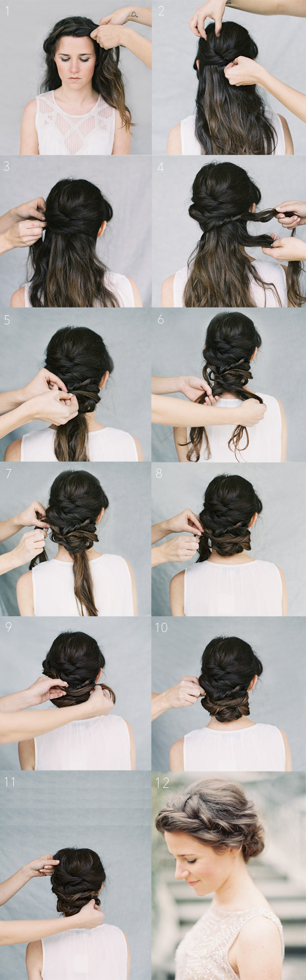 Wedding Hairstyles Tutorials
 Crown Braid Chignon Tutorial ce Wed