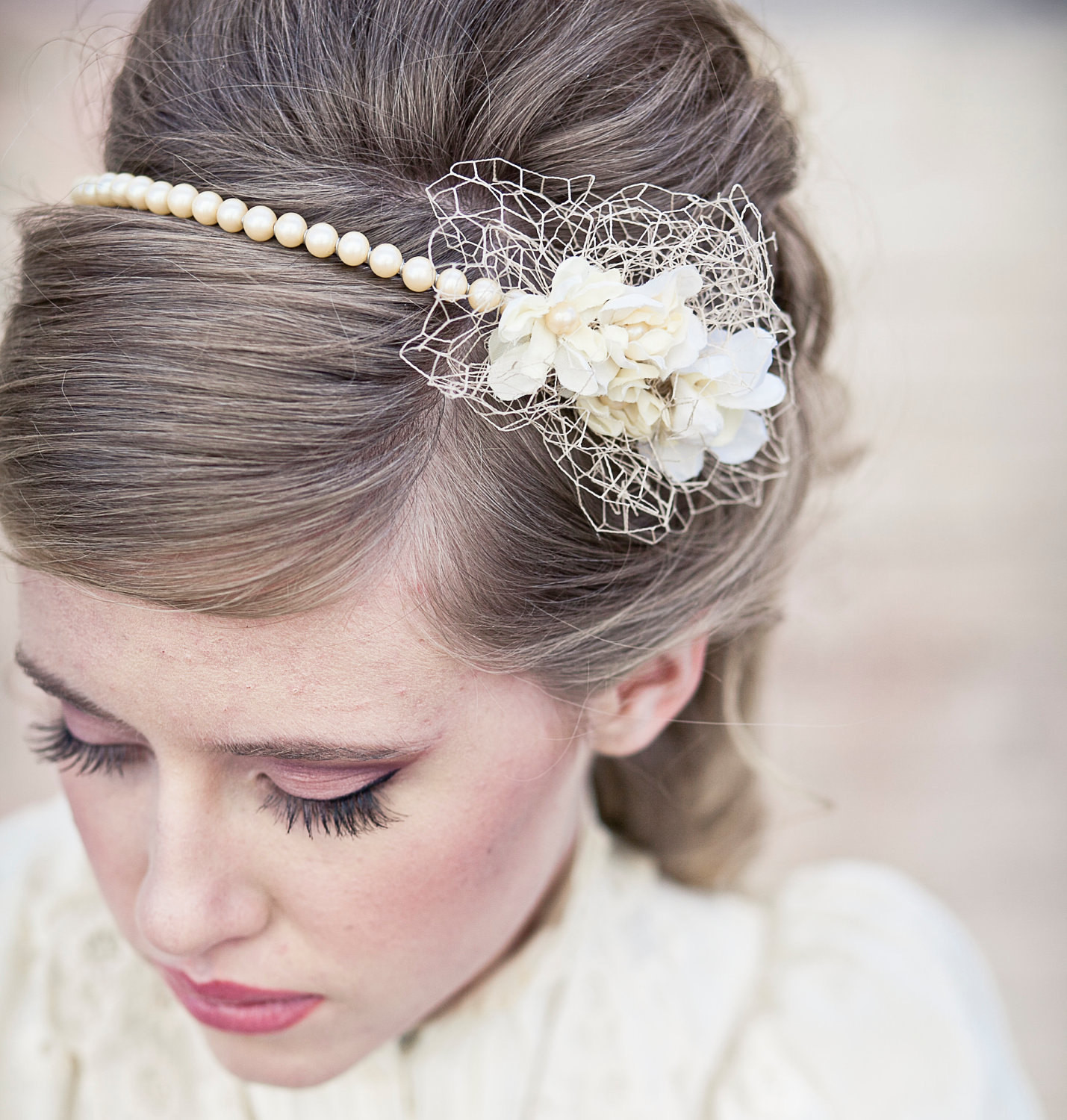 Wedding Hairstyles With Headband
 Wedding Hair Vintage Romance Pearl Headband or Wedding Tiara