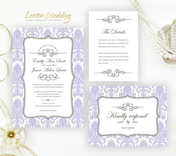 Wedding Invitation Cardstock
 Purple wedding Invitation kits printed on shimmer cardstock