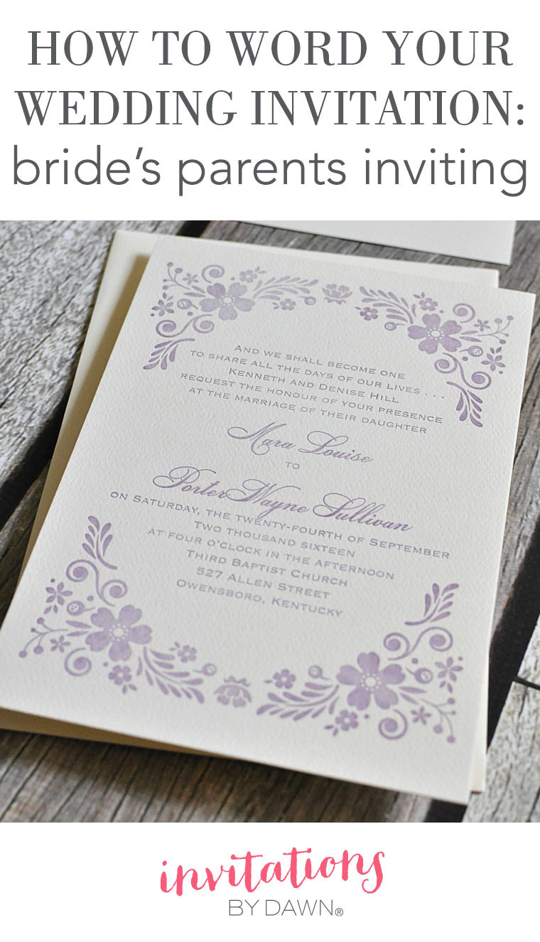Wedding Invitation Message
 How to Word Your Wedding Invitations – Bride s Parents