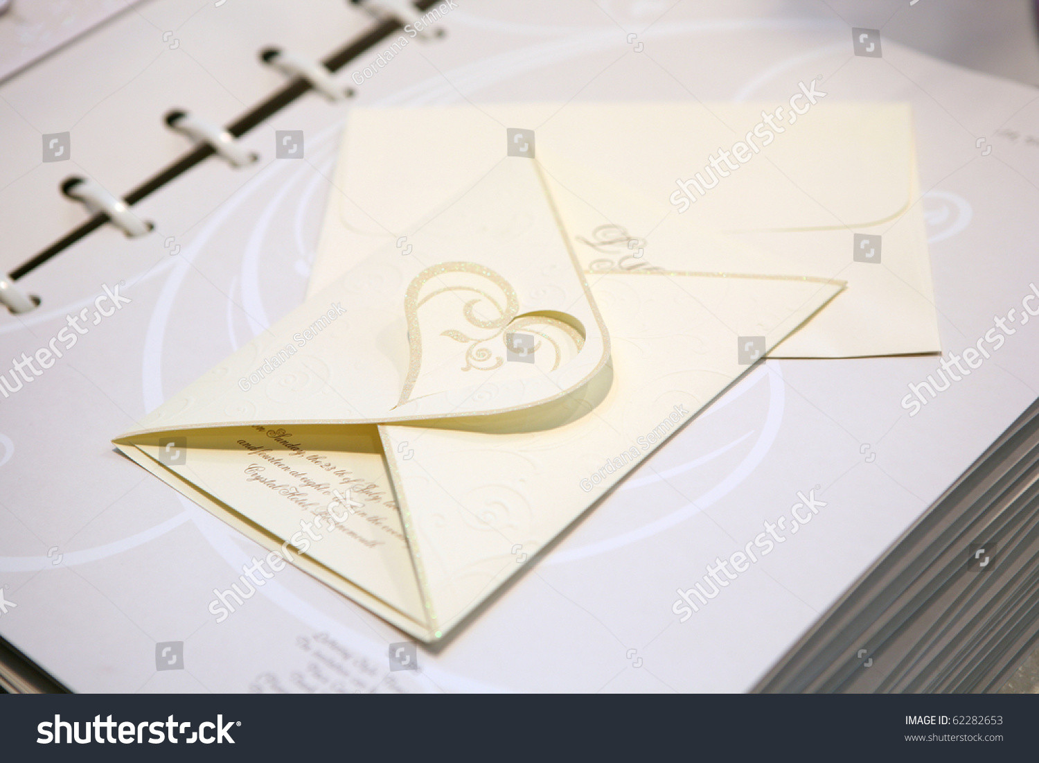 Wedding Invitation Paper Stock
 Paper Wedding Invitation With Heart Shape Stock