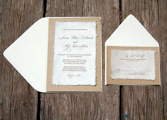Wedding Invitation Paper Stock
 D I Y Simple Rustic Cardstock Wedding Invitation Kraft