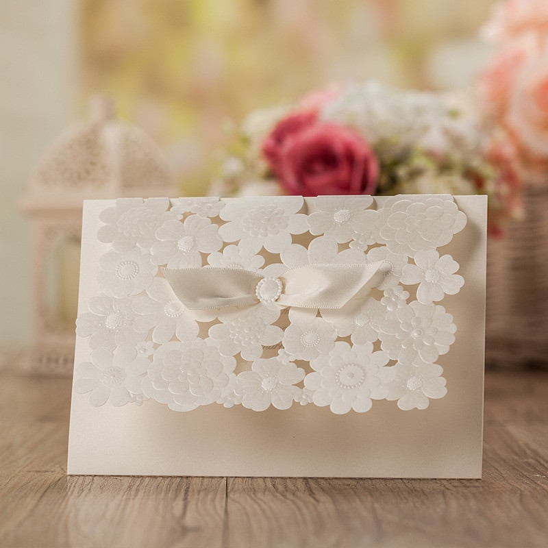 Wedding Invitation Paper Stock
 Laser Cut Wedding Invitations Blank Wedding Cards Pearl