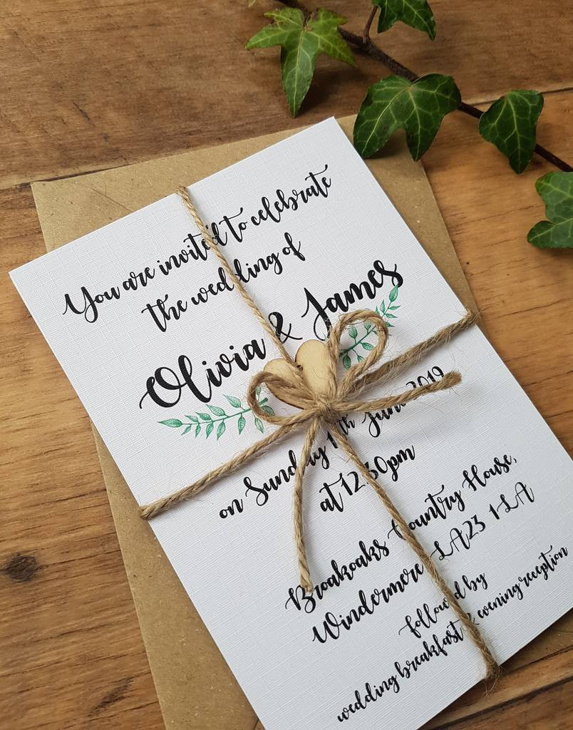 Wedding Invitations Bundle
 rustic greenery botanical wedding invitation bundle by