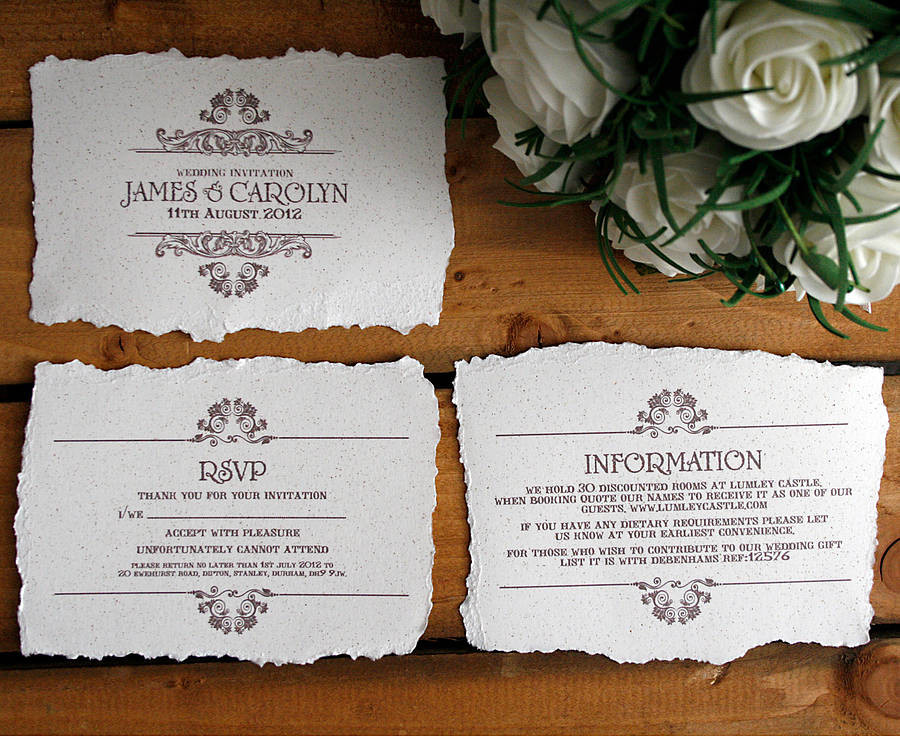 Wedding Invitations Bundle
 vintage style wedding invitation by solographic art