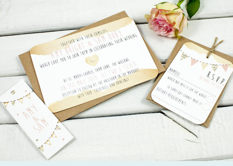 Wedding Invitations Bundle
 bunting wedding invitation bundle by norma&dorothy
