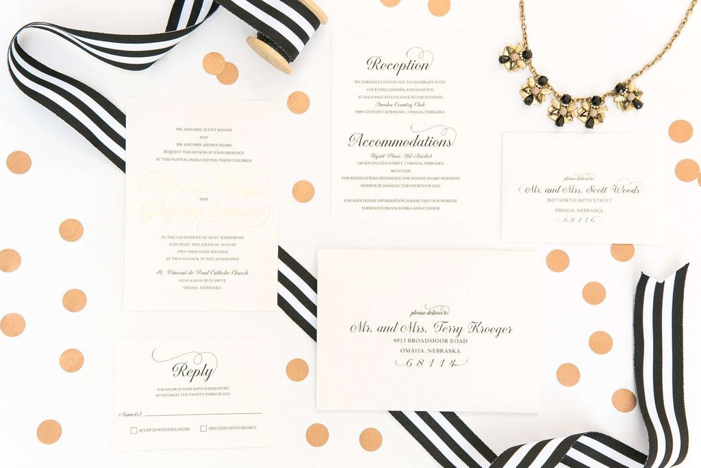 Wedding Invitations Omaha
 classic gold foil wedding invitations omaha nebraska