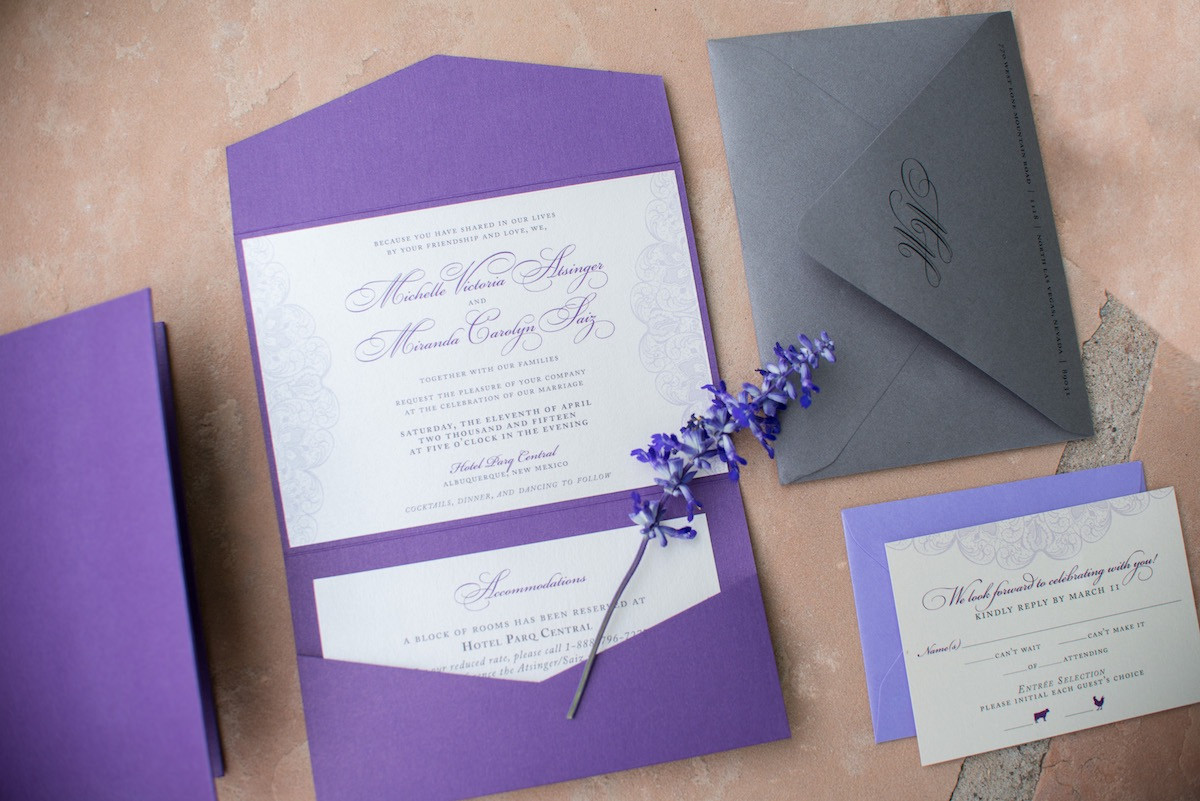 Wedding Invitations Purple
 Purple Lace Wedding Invitations Paper and Home
