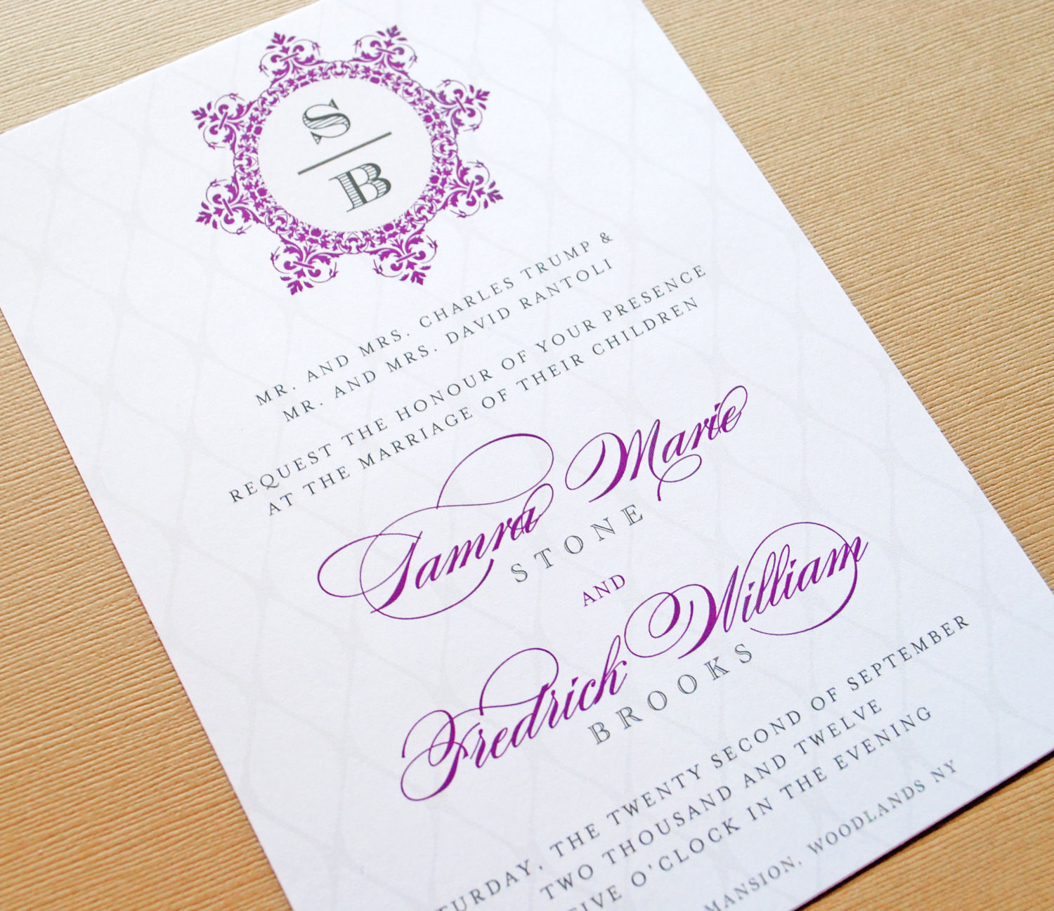 Wedding Invitations Purple
 Purple Wedding Invitation Elegant Wedding Invitations in