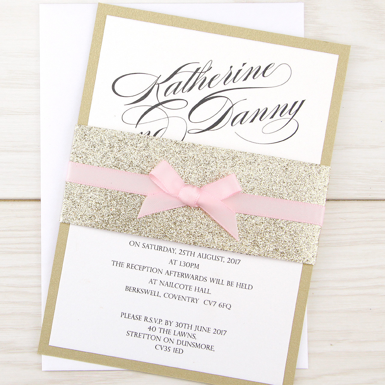 Wedding Invitations With Picture
 Oscar Parcel with Bow Wedding Invitation