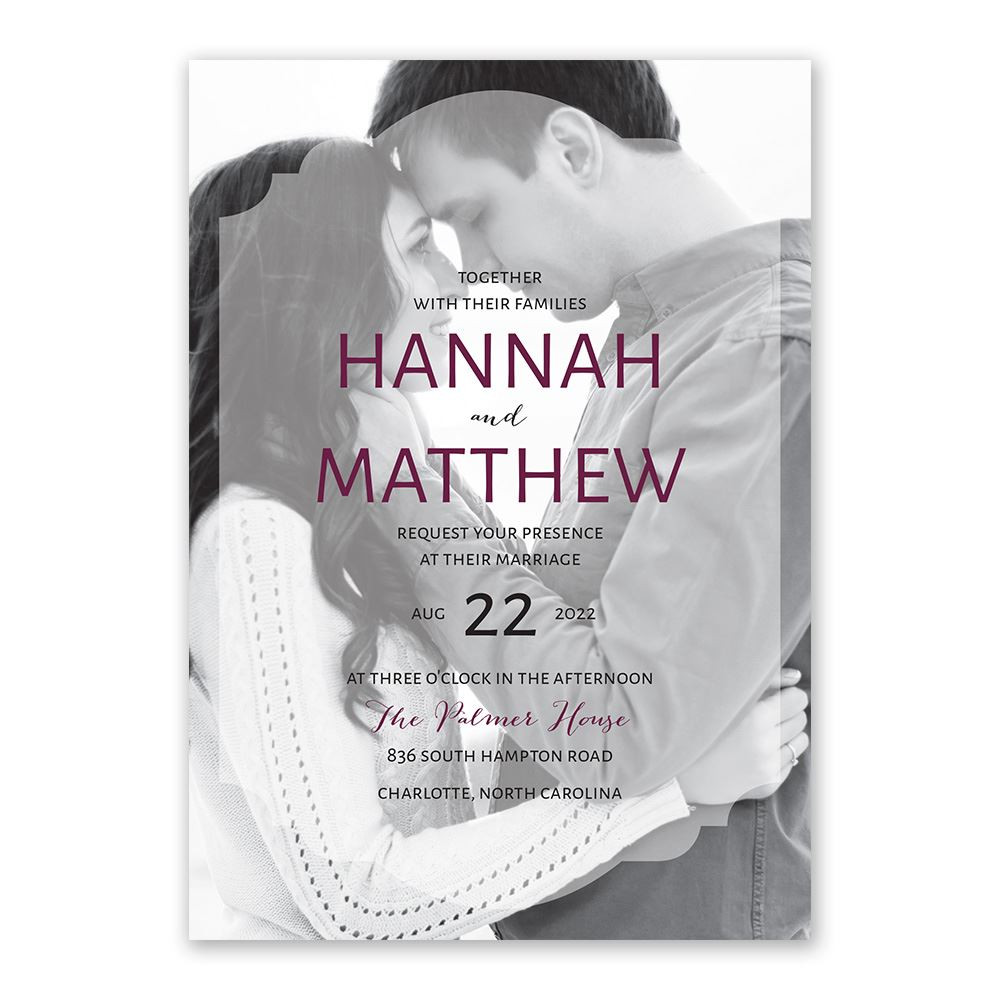 Wedding Invitations With Picture
 Screen Invitation with Free Respond Postcard