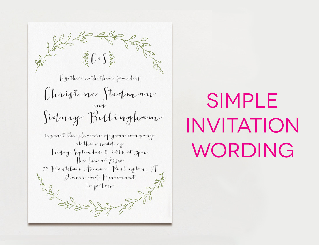 Wedding Invitations Wording
 15 Wedding Invitation Wording Samples From Traditional to Fun