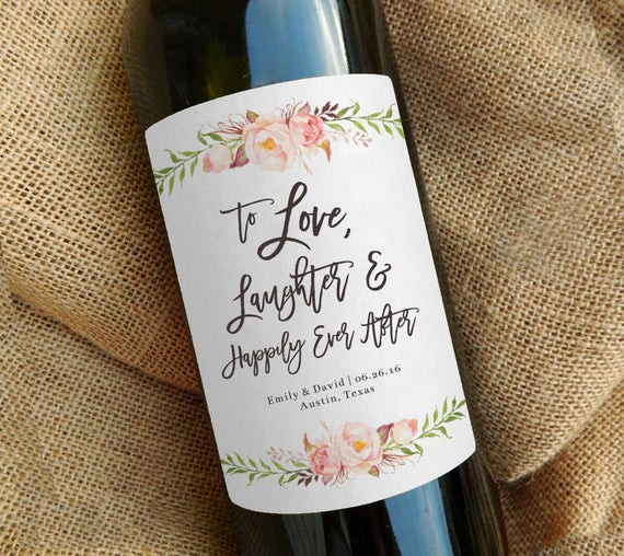 Wedding Labels For Favors
 Custom Wine Bottle Label Wedding Favor Gift