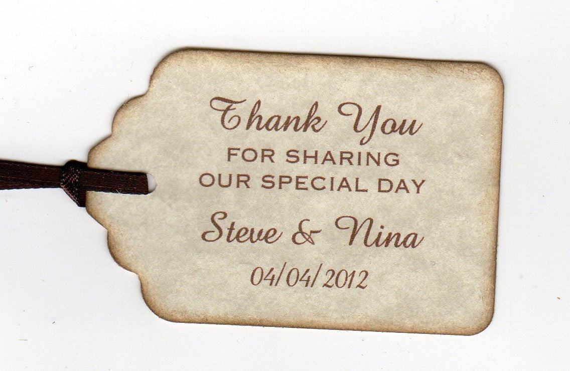 Wedding Labels For Favors
 50 Thank You Tags Gift Tags Wedding Favor Tags Shower Favor