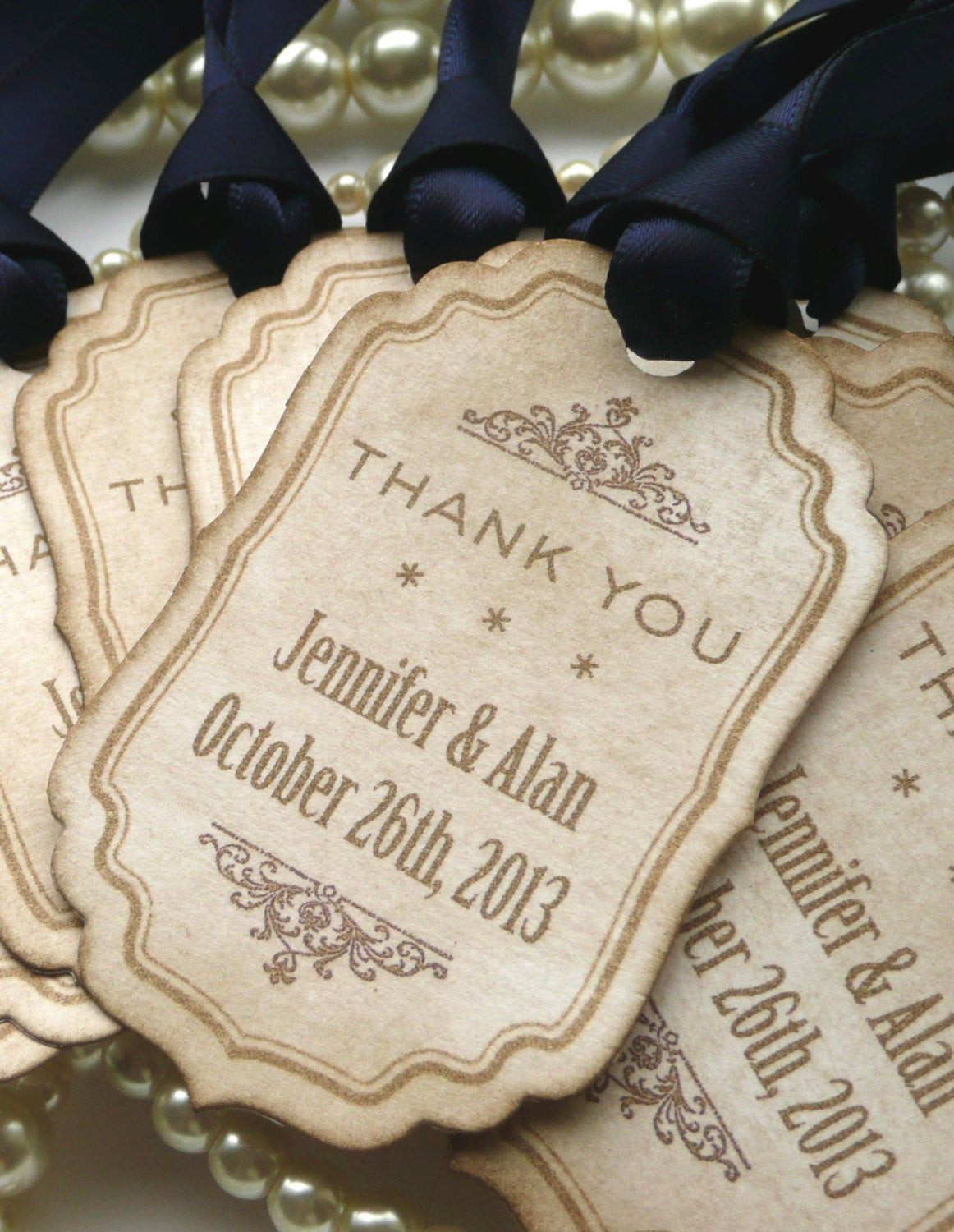 Wedding Labels For Favors
 Navy Thank You Tags Wedding Favor Personalised Labels with