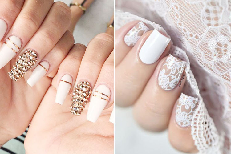 Wedding Nails Images
 Crystals To Pearly Sheen 10 Glam White Wedding Nails We