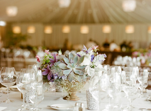 Wedding Reception Flowers
 Elegant Purple Wedding at Black Swan Lake ce Wed