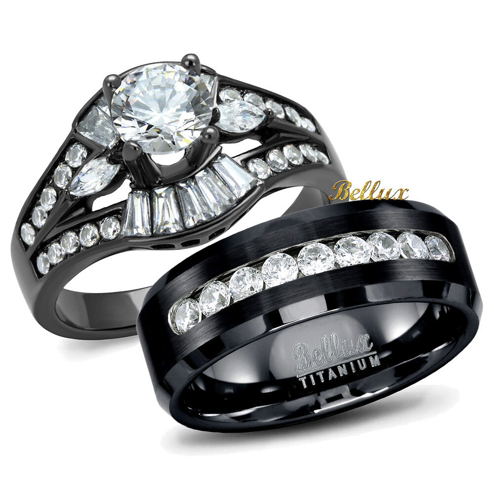 Wedding Ring Sets His And Hers
 His and Hers Wedding Set Bridal Matching Rings
