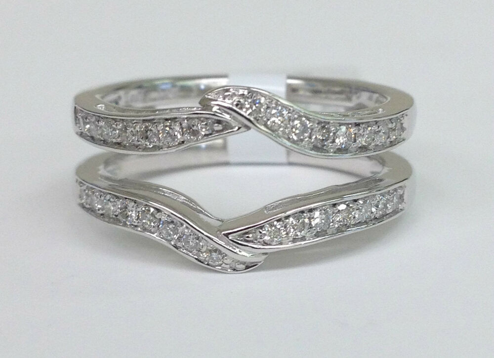 Wedding Ring Wrap
 Solitaire Enhancer Diamonds Ring Guard Wrap 14k White Gold