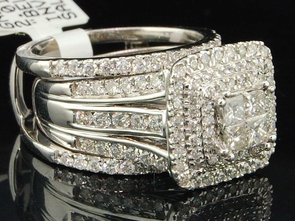 Wedding Ring Wrap
 14K La s White Gold 2 ct Princess Cut Diamond