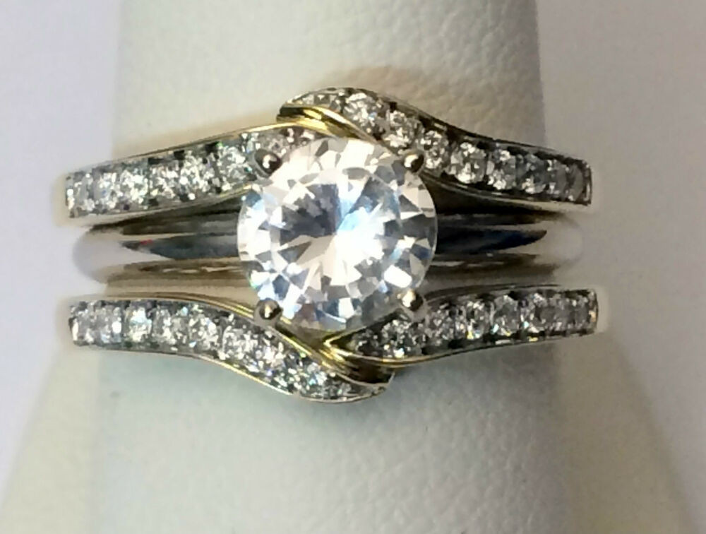 Wedding Ring Wrap
 Solitaire Enhancer Diamonds Ring Guard Jacket Wrap 14k