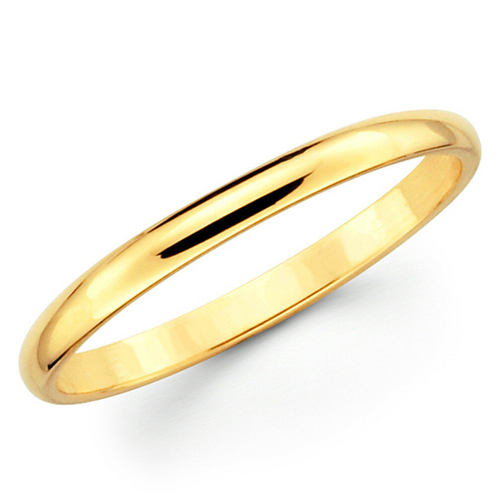Wedding Rings Gold
 10K Solid Yellow Gold 2mm Plain Men s and Women s Wedding