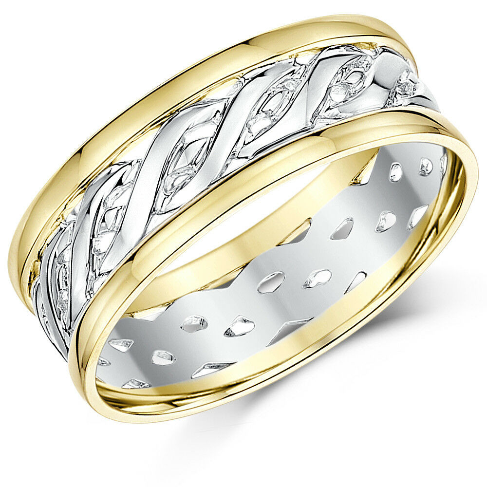 Wedding Rings Gold
 9ct Yellow & White Gold Two Colour Celtic Wedding Ring