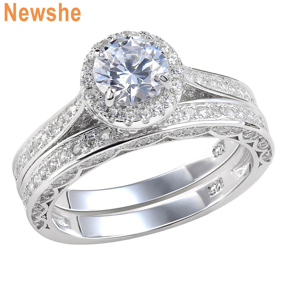 Wedding Rings
 Newshe Wedding Engagement Ring Set For Women 2 5Ct