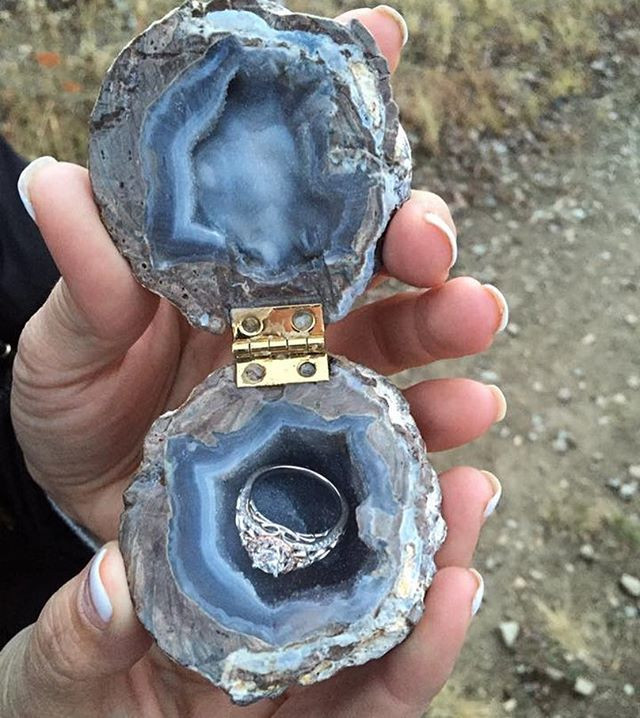 Wedding Rings Utah
 Geode ring box of course she said yes made by