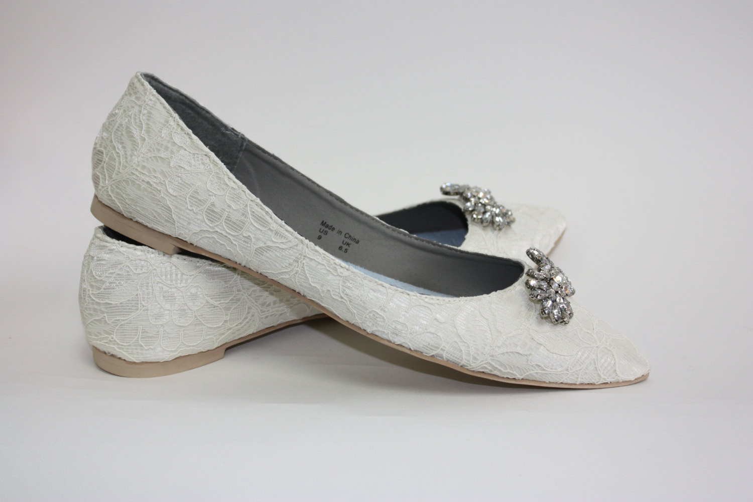 Wedding Shoes With Lace
 Wedding Shoes Lace Flats Lace Wedding Shoes Crystals