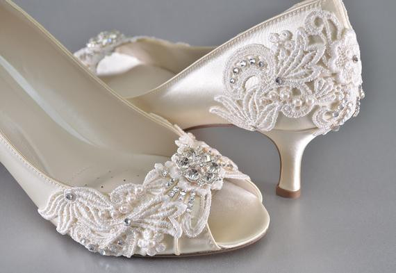 Wedding Shoes With Lace
 Woman s Low Heel Wedding Shoes Woman s Vintage