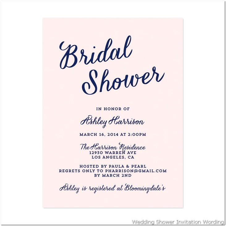 Wedding Shower Invitation Wording
 Bridal Shower Invitation Wording