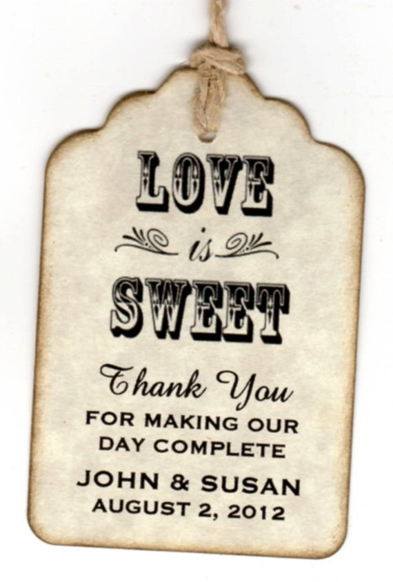 Wedding Tags For Favors
 50 Wedding Favor Gift Tags Place Cards Escort Tags by