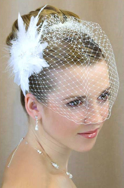 Wedding Updos With Birdcage Veil
 glueless full lace wigs Confidence and lovely short