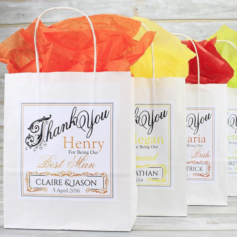 Wedding Usher Gifts
 Personalised Wedding Gift Bags and Favour Bags