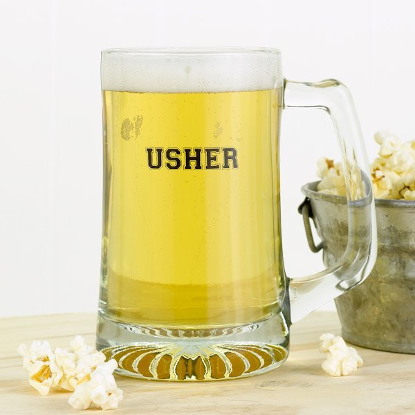 Wedding Usher Gifts
 Personalized Glass Usher Mug