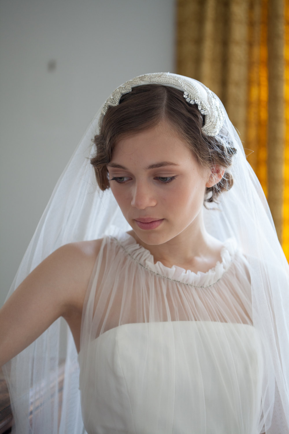 Wedding Veil Headpieces
 Wedding Headpiece and veil Vintage style Bridal headpiece