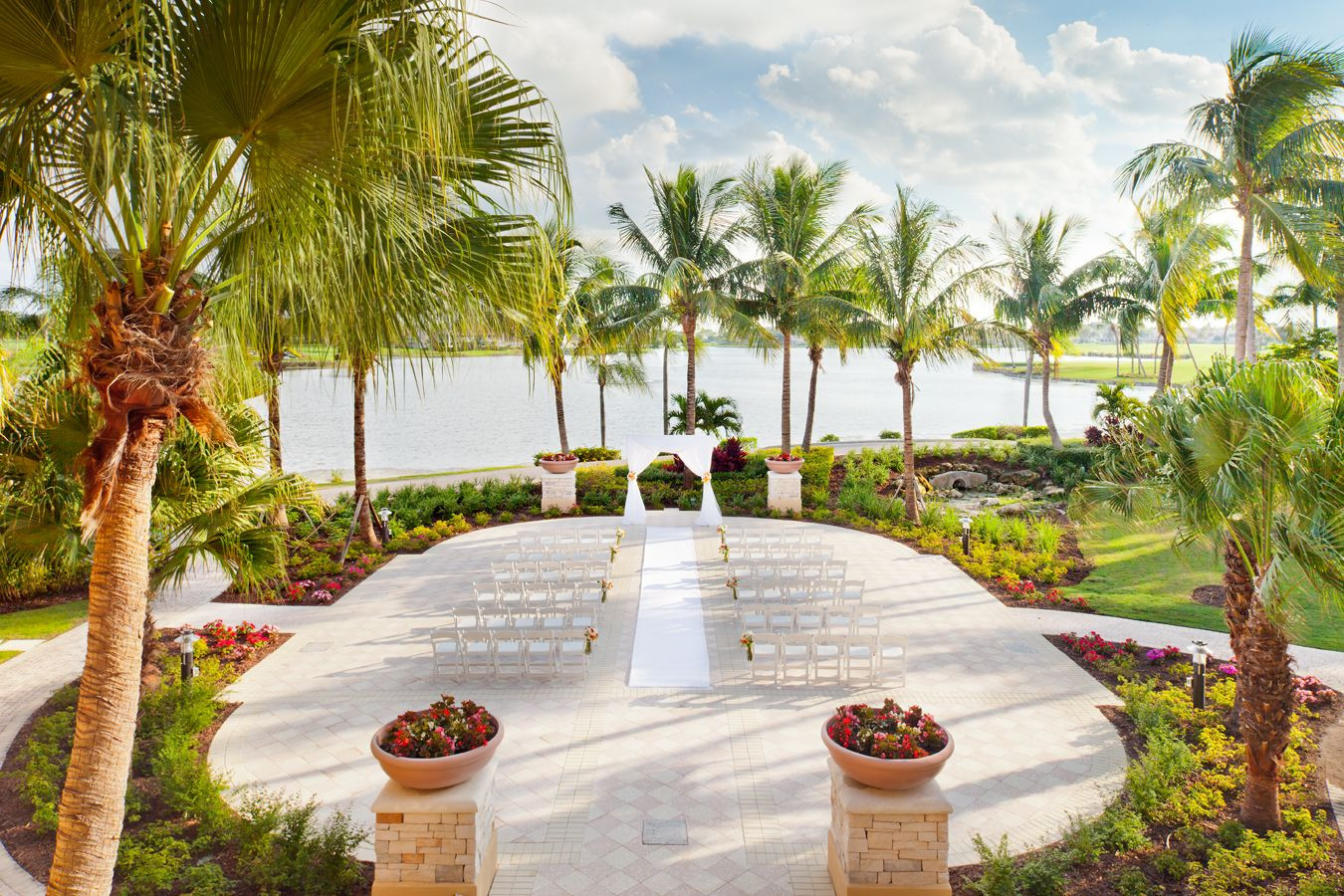 Wedding Venues In West Palm Beach
 Lakeside Lawn Ceremony PGAnational Weddings Brides in