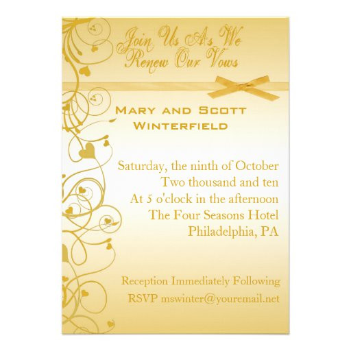 Wedding Vow Renewal Invitation Wording
 Wedding Vow Renewal Invitations 5" X 7" Invitation Card