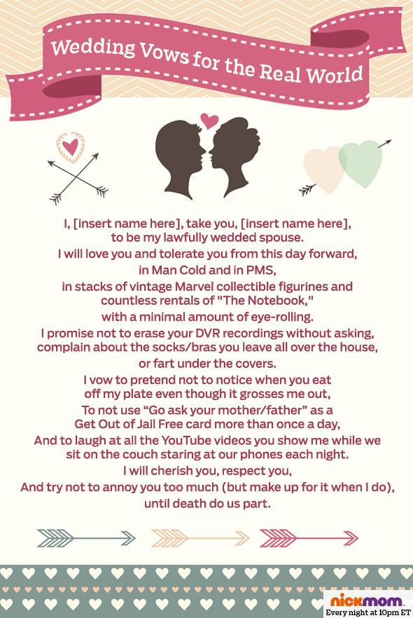 Wedding Vows Funny
 Wedding vows for the real world motherhood