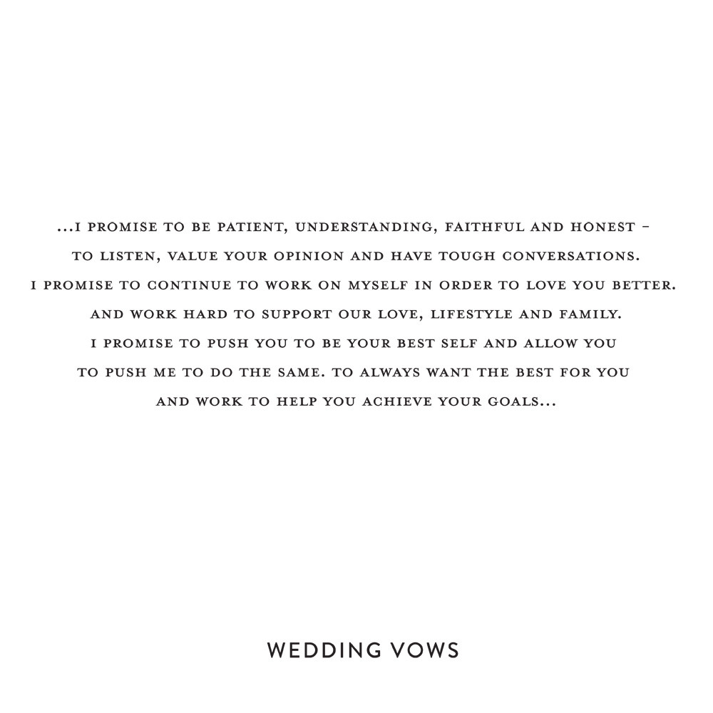 Wedding Vows I Promise
 Personal Wedding Vows Snippet & Ink