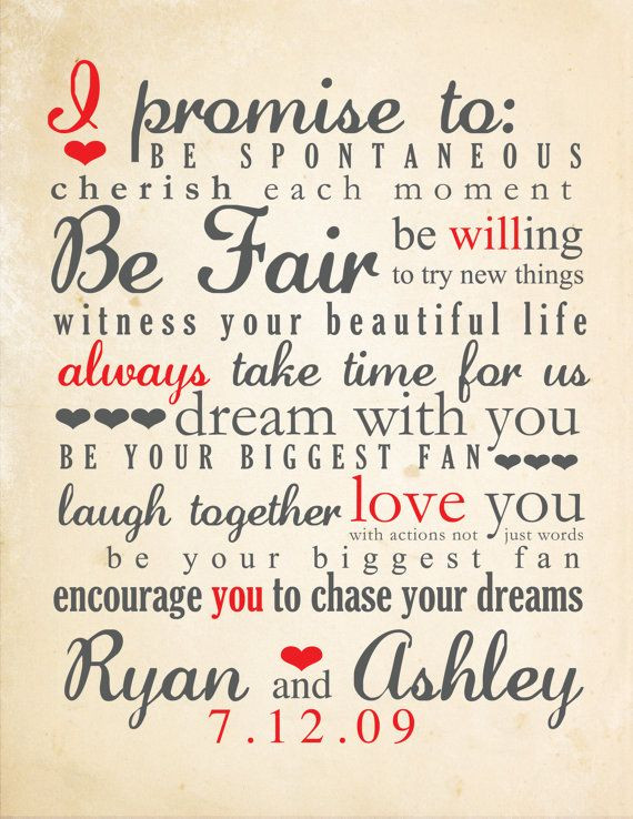 Wedding Vows I Promise
 Romantic Wedding Vows Examples For Her and For Him