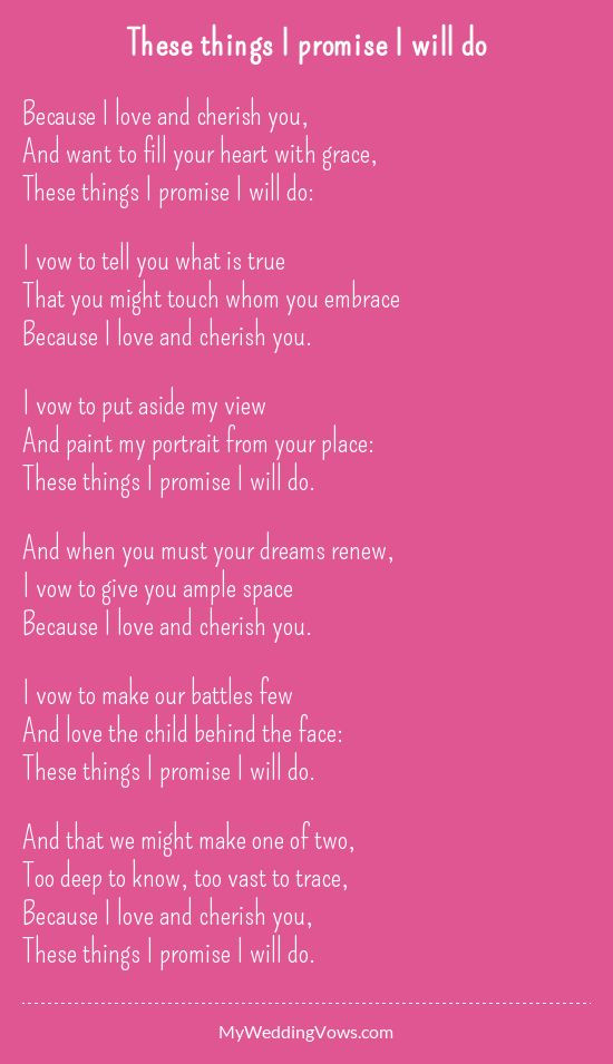 Wedding Vows I Promise
 10 best wedding vows images on Pinterest