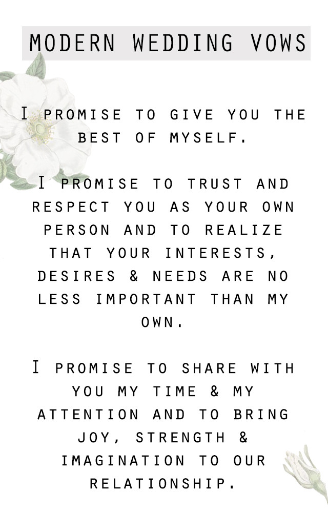 Wedding Vows I Promise
 Modern Wedding Vows You ll Want To Steal Snippet & Ink