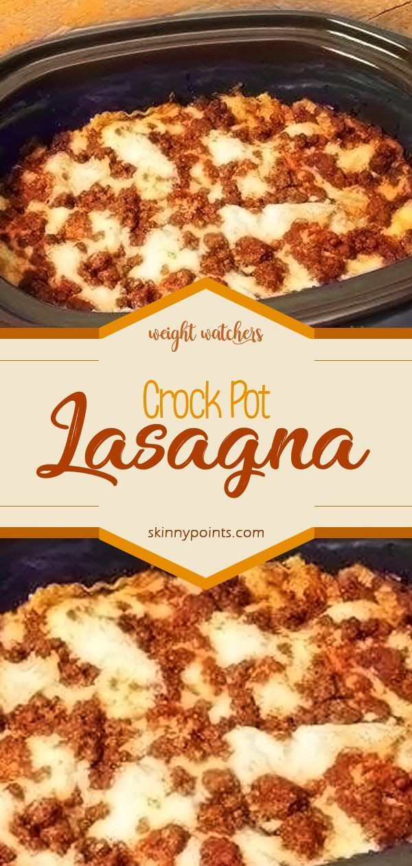 Weight Watchers Crock Pot Lasagna
 Pin on Weight Watcher Recipes