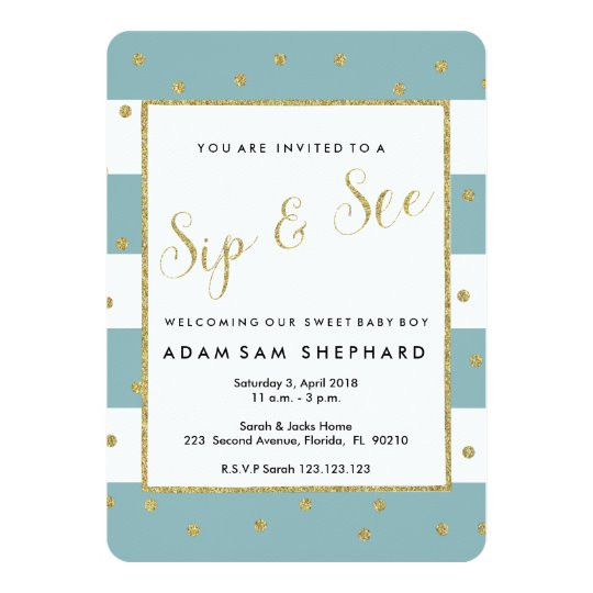 Welcome Baby Party Invitations
 Sip and See invite new baby wel e party Invitation